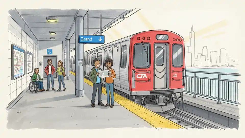 Chicago Red Line Elevator Repair Underway at Grand