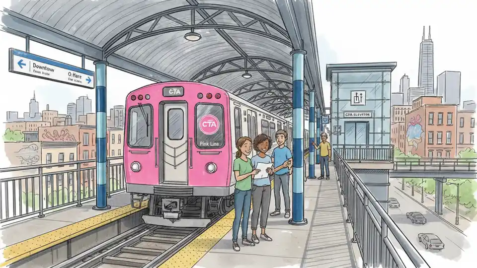 Pink Line Elevator Out at 18th Street Station