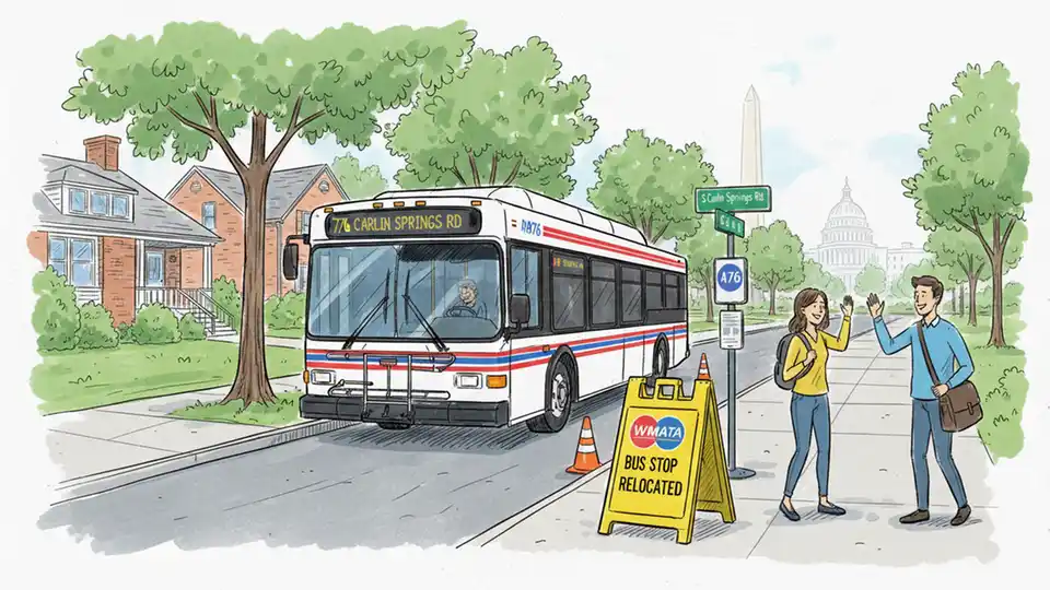 WMATA Adjusts Route A76 Stop for Construction