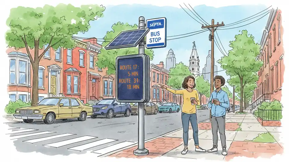 SEPTA Adds Real-Time Displays at 10 Bus Stops
