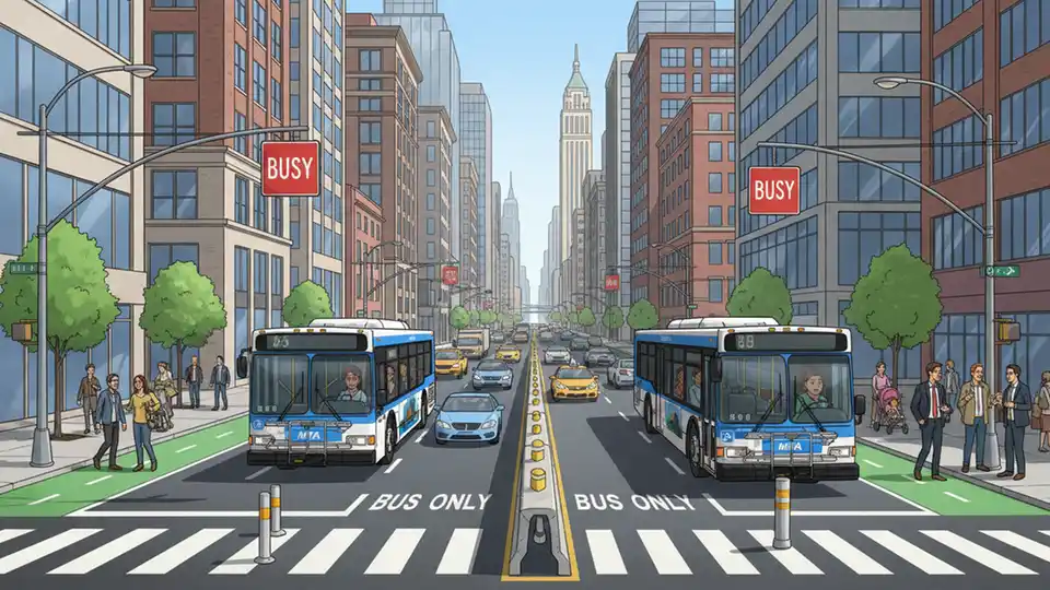 NYC Expands Bus Lanes on Flatbush Avenue