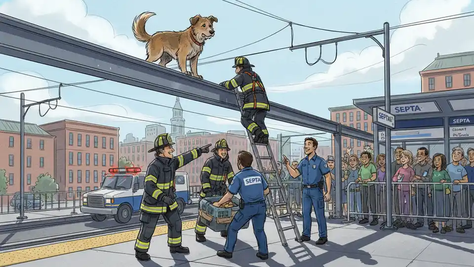 SEPTA Staff Coordinate Dog Rescue at Station