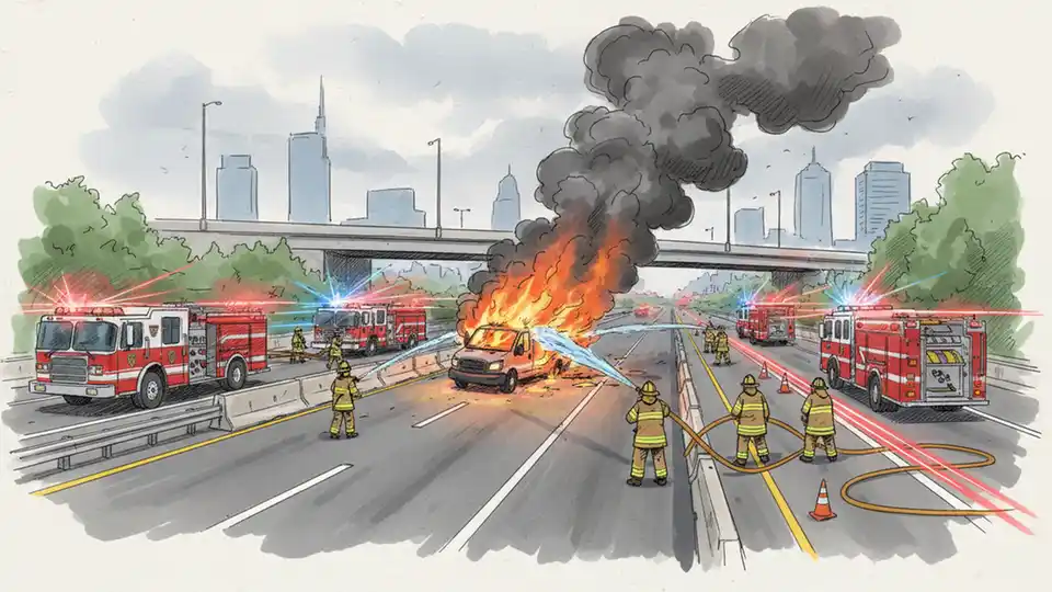 I-95 Reopens After Van Fire Disrupts Traffic