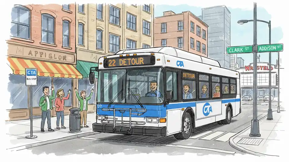 CTA Reroutes #22 Clark Bus Around Blockage