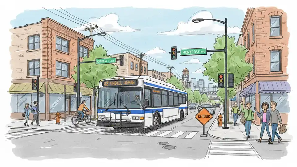CTA Route 82 Detours Around Street Blockage
