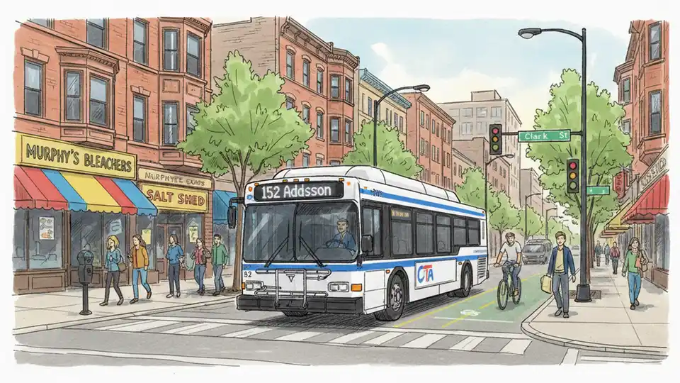 CTA 152 Bus Reroutes Around Clark Blockage