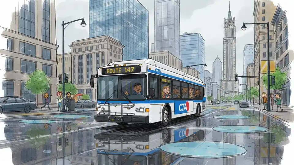 Chicago CTA Reroutes Bus Around Downtown Flooding