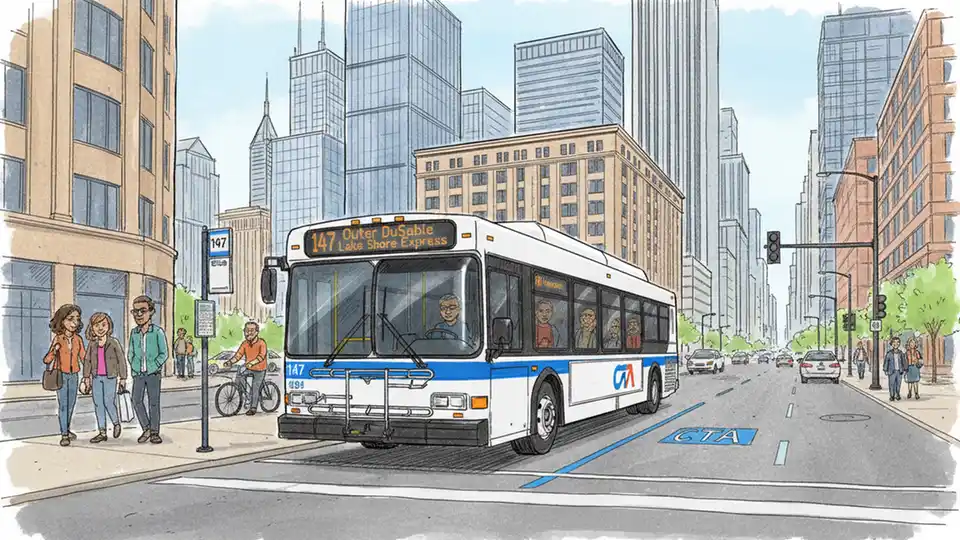 CTA 147 Bus Reroutes Around Downtown Blockage