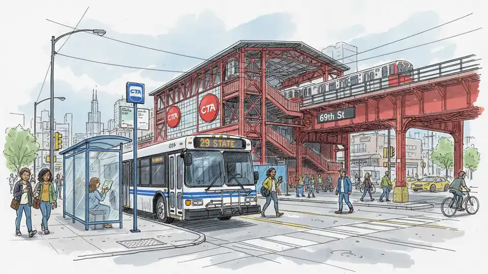 Chicago CTA Adjusts #29 Bus for Construction Work
