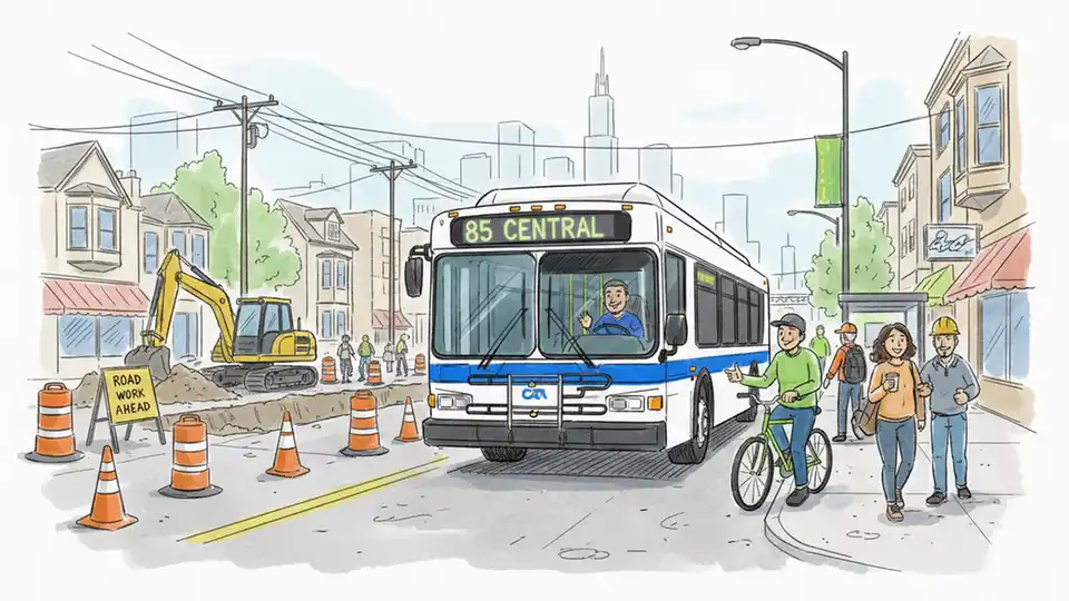 CTA Route 85 Adjusts for Central Avenue Work