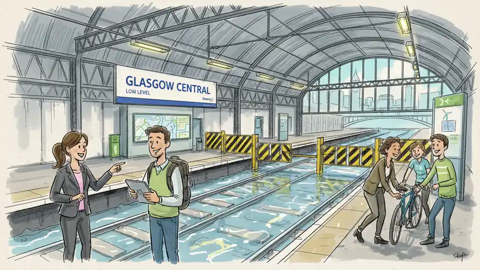 Glasgow Central Restores Service After Pipe Burst