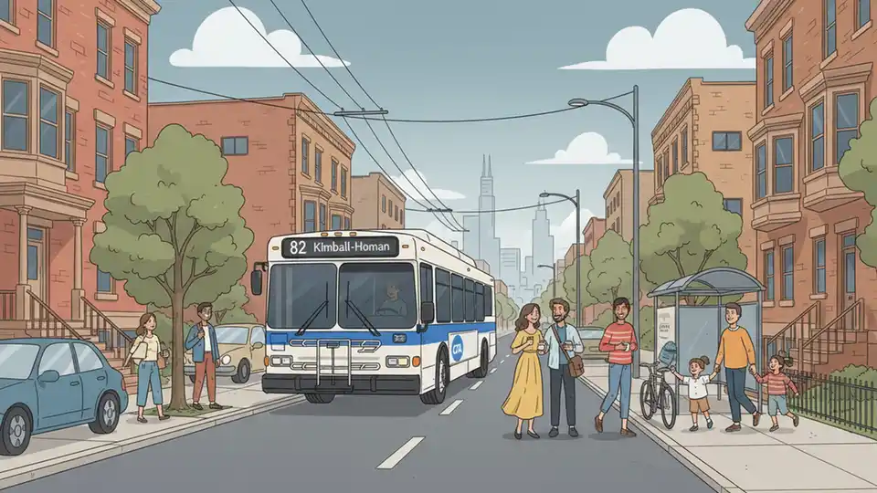 CTA Route 82 Detours Around Street Blockage