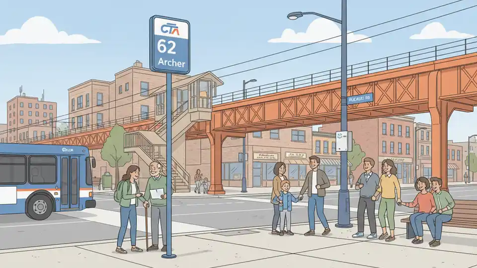 CTA Reroutes 62 Archer Bus Near Pulaski Station