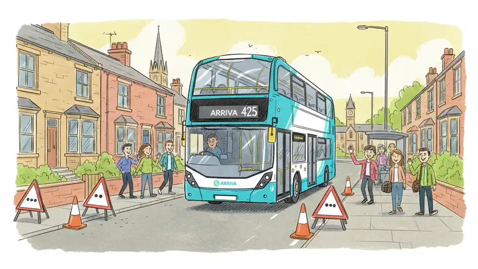 Yorkshire Route 425 Detours Around Roadworks