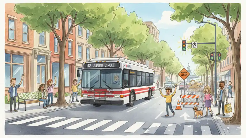 DC Buses Reroute for Connecticut Avenue Plaza Work