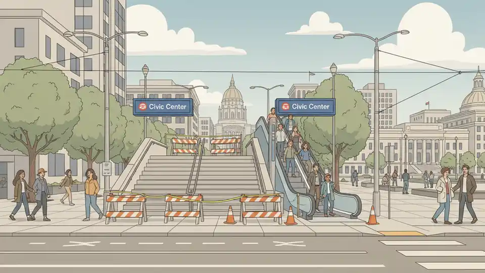 SF BART Upgrades Escalators at Civic Center