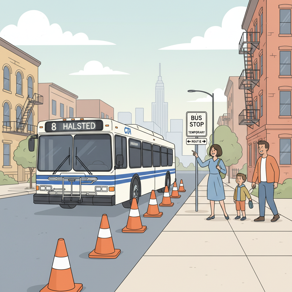 Chicago CTA Adapts Route 8 Stop During Construction