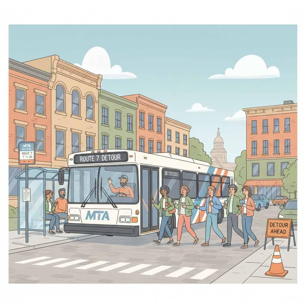 Baltimore Buses Adapt to Downtown Detour