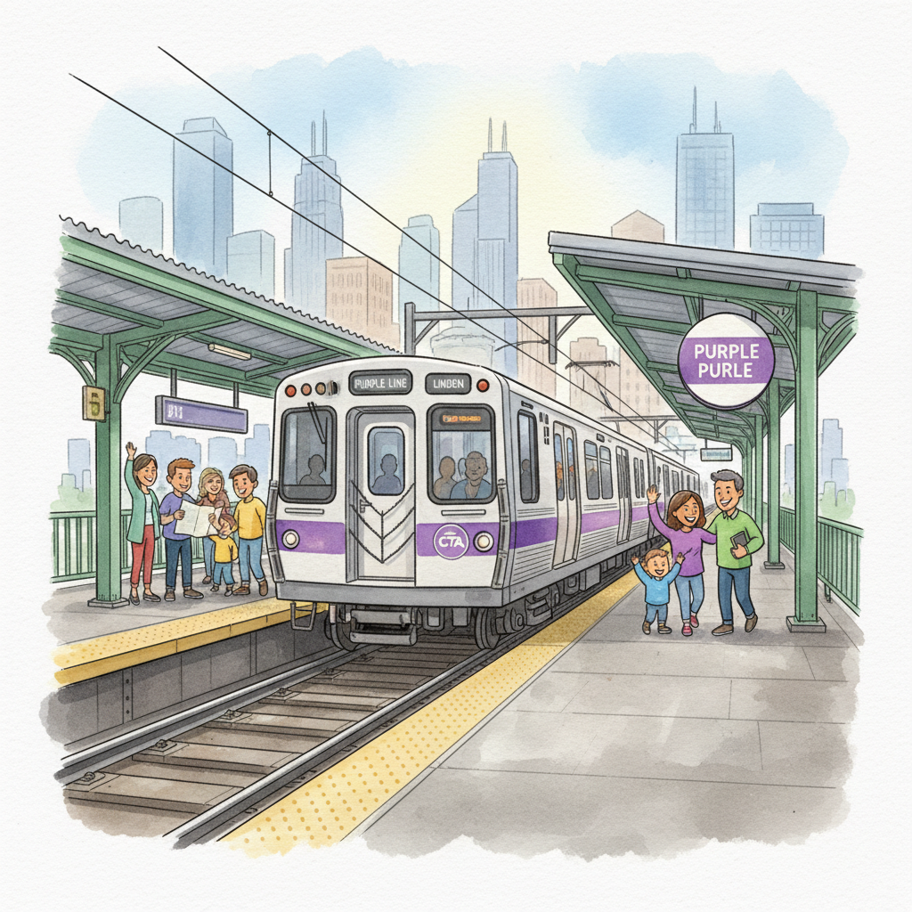 Chicago Purple Line Disrupted, Rebuilding Continues