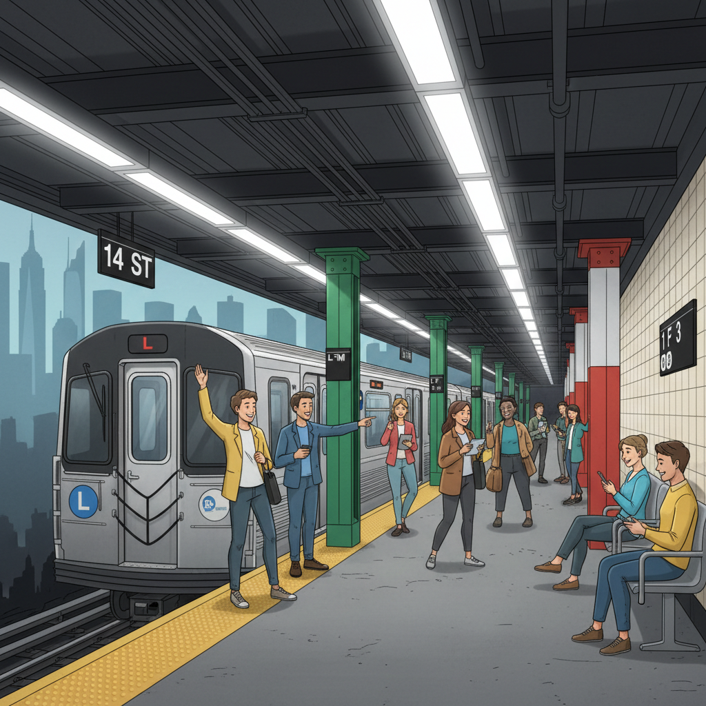 NYC 14 St Station Adapts With Single-Track Service
