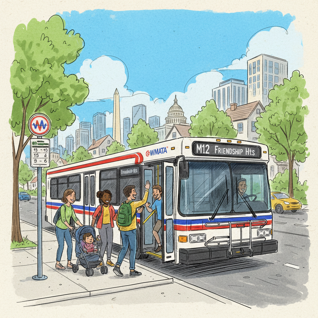 DC-Maryland-Virginia M12 Bus Adapts to Construction