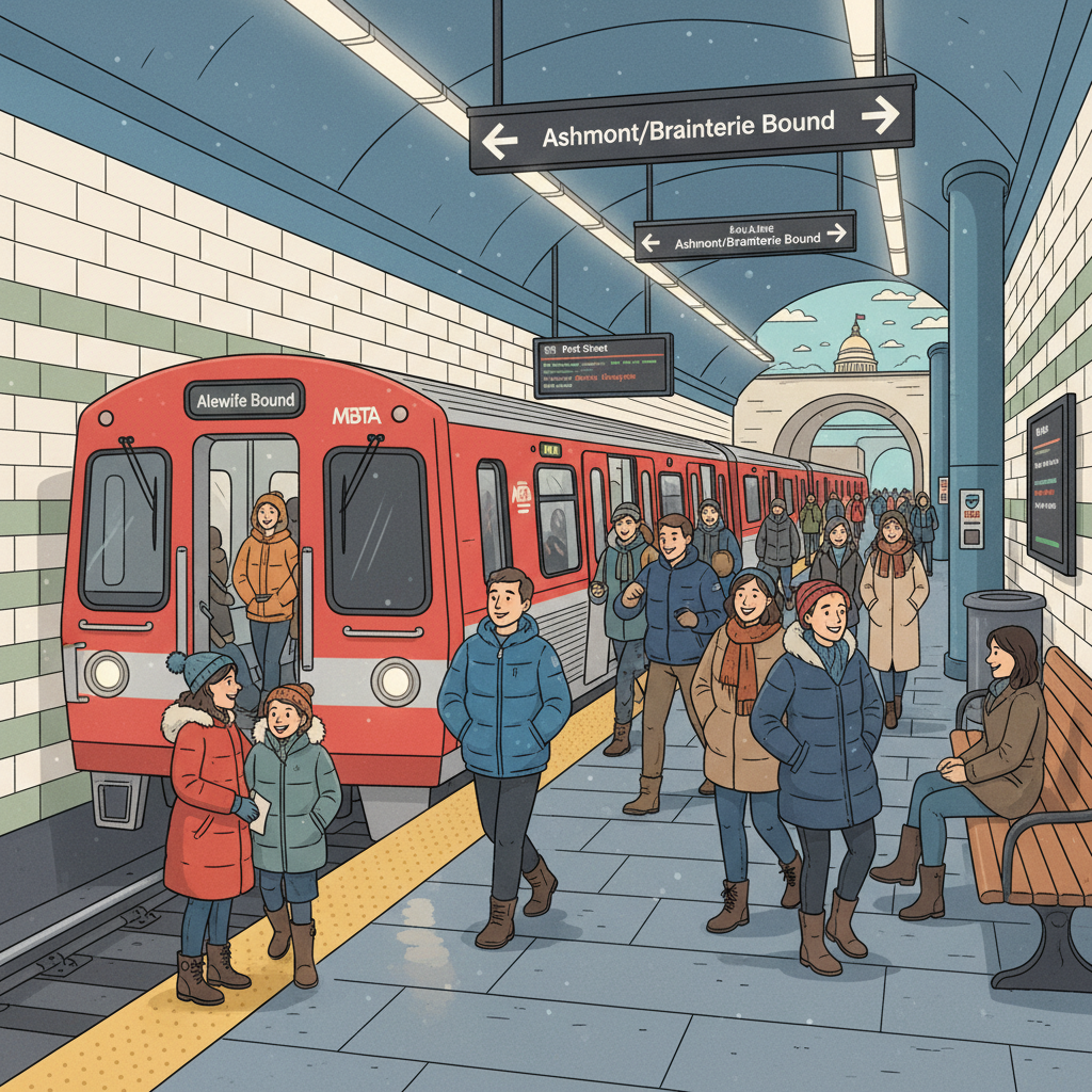 Boston Red Line Adapts After Winter Storm