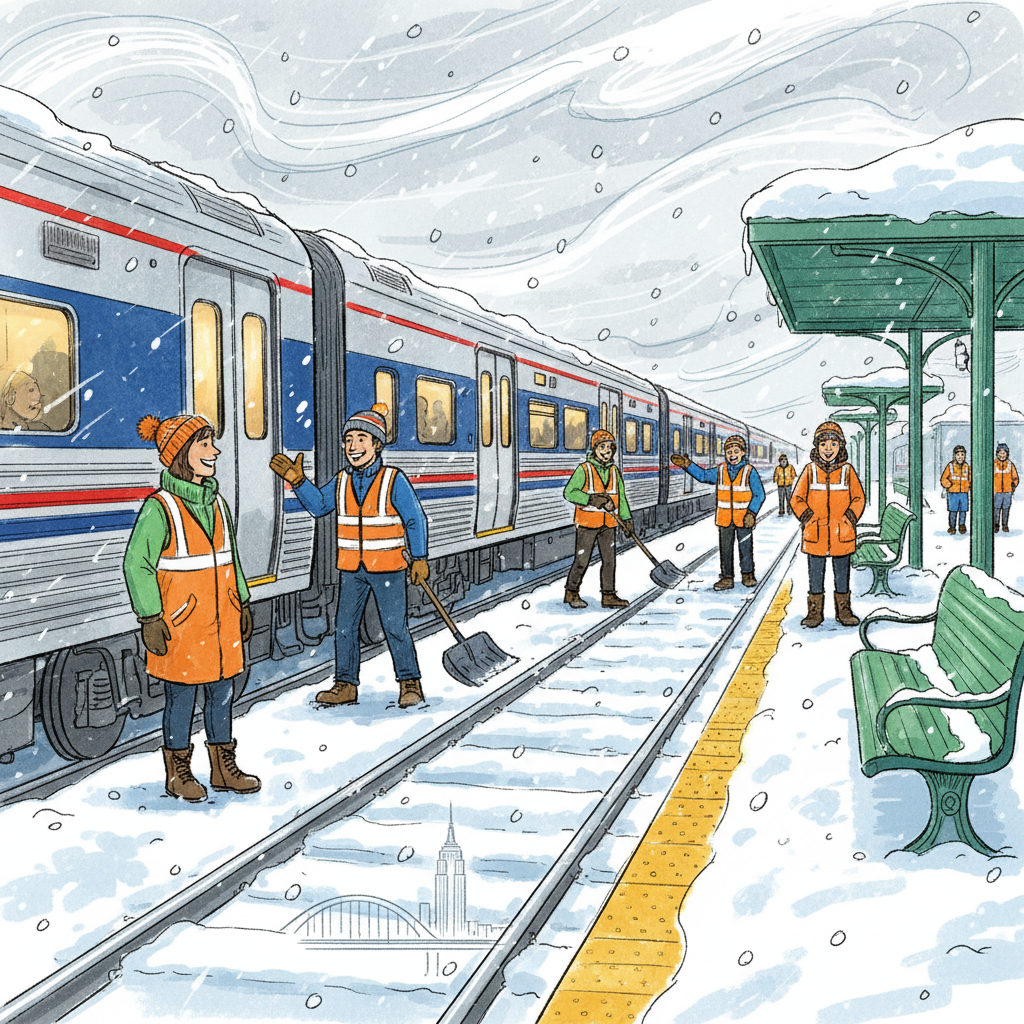 Metro-North Staff Keep NYC Trains Moving Through Storm