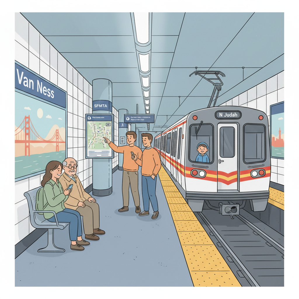 SF Muni Metro Restores Service at Van Ness Station