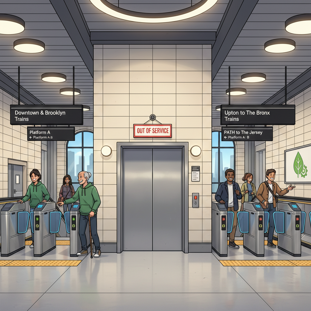 NYC Newport Station Elevator Repair Underway