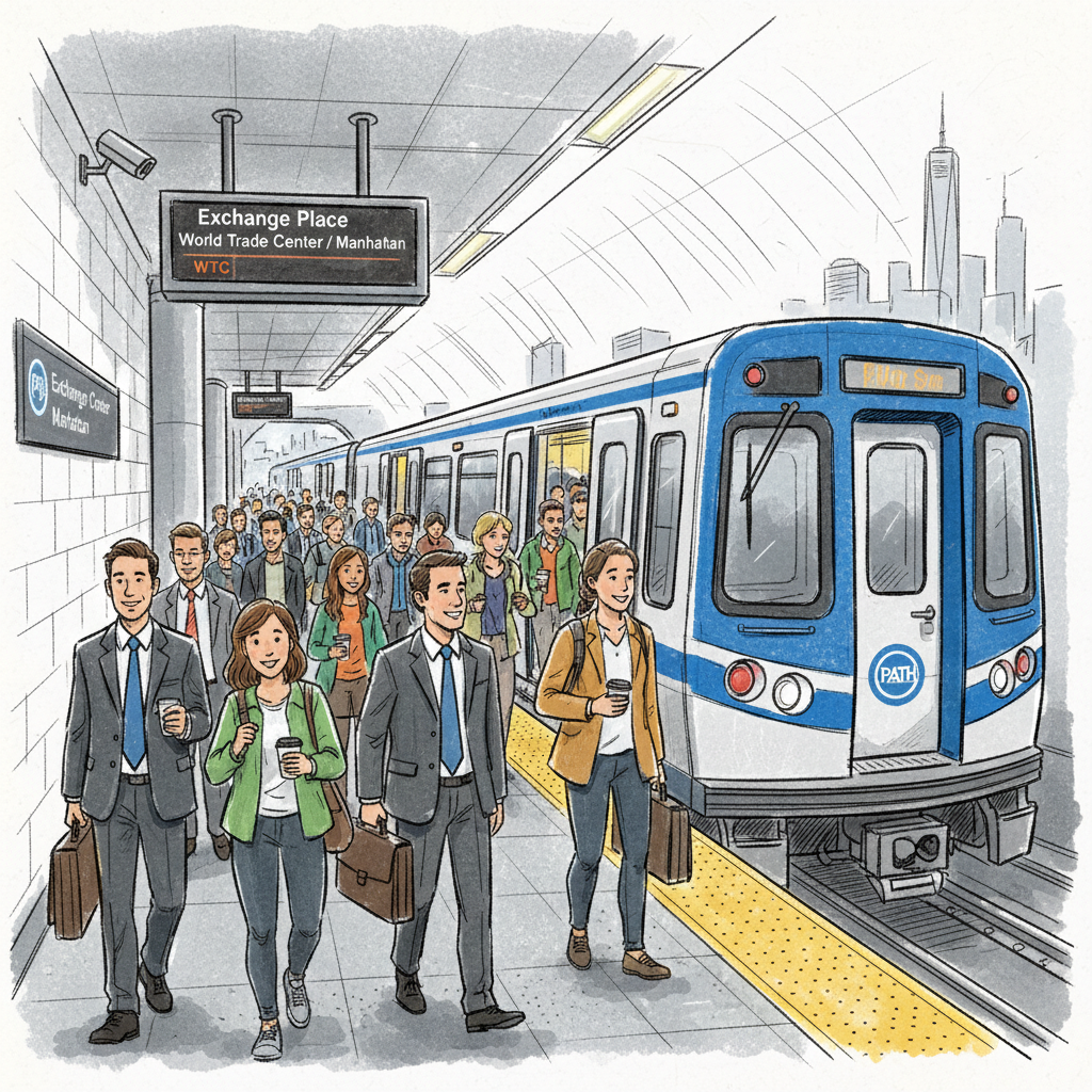 NYC PATH Exchange Place Adapts During Escalator Repairs