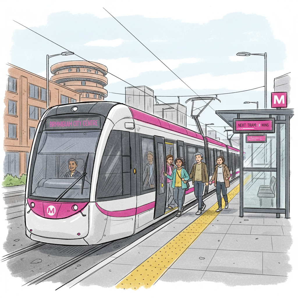 West Midlands Trams Run Every 8 Minutes