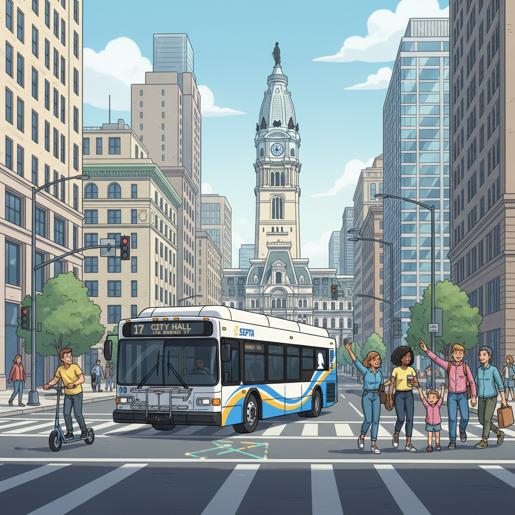 Philadelphia Transit Adapts to City Hall Gathering