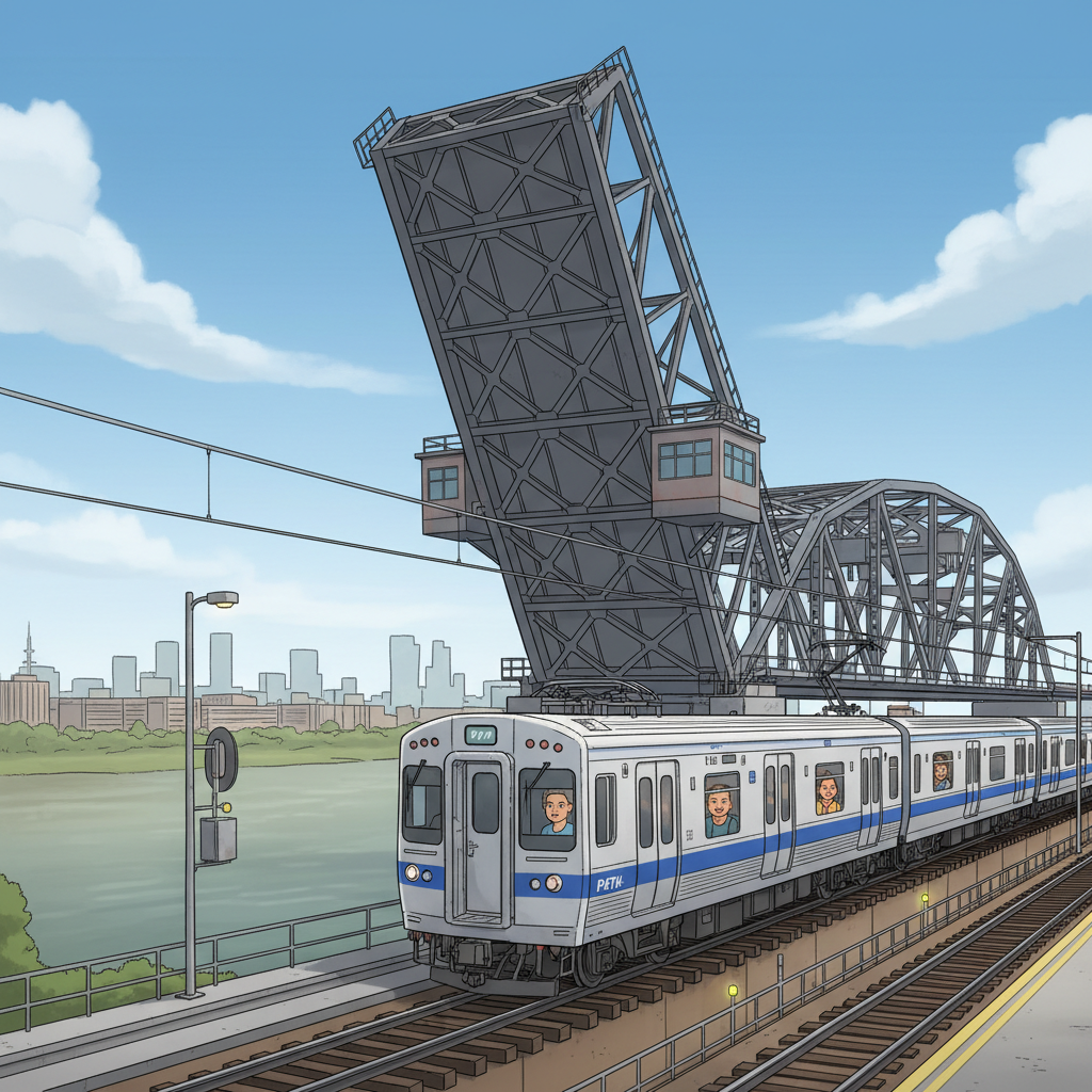 NYC PATH Adapts as Bridge Opens for Marine Traffic