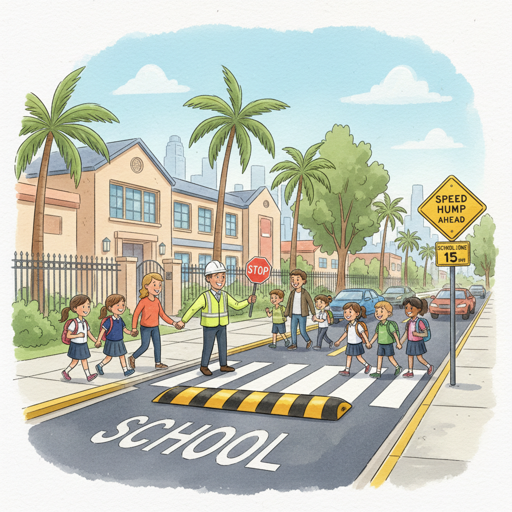 LA Installs 33 Speed Humps to Protect Students