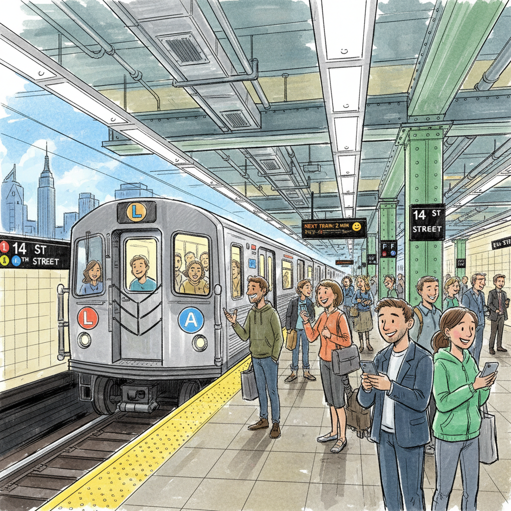 NYC 14 St Station Adapts Service for Track Work