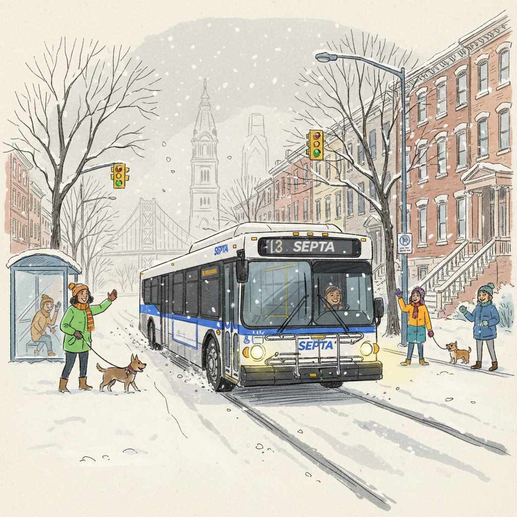 Philadelphia Transit Adapts to Sunday Snow