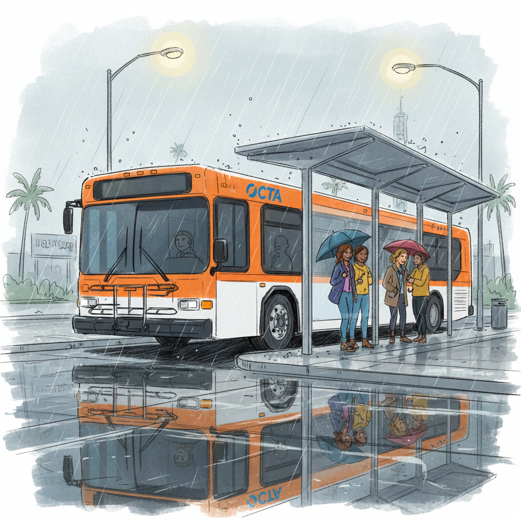 OC Bus Keeps LA Riders Safe During Rain