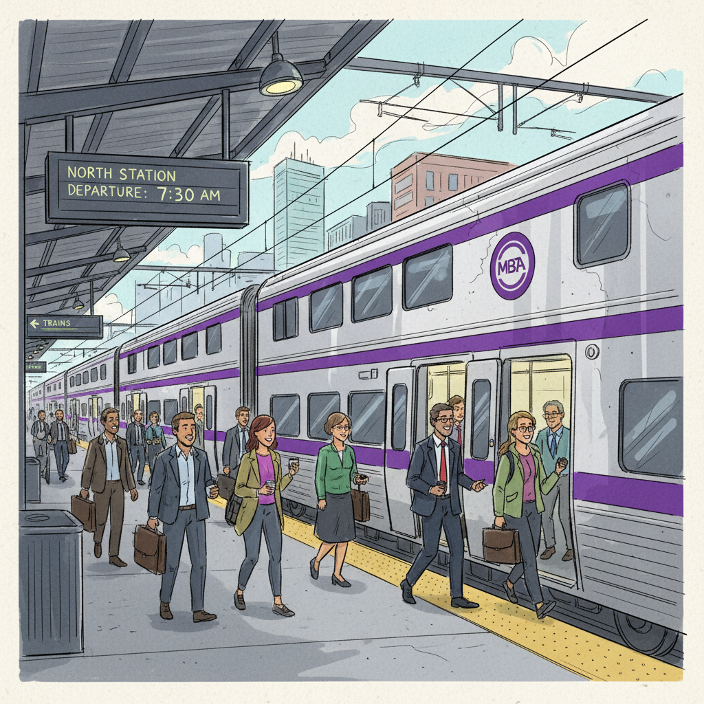 Boston MBTA Staff Help Riders Navigate Commuter Rail