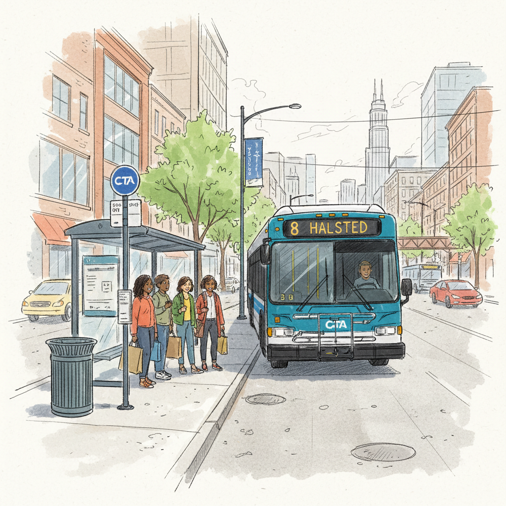 Chicago Route 8 Detour — Riders Adapt on Halsted