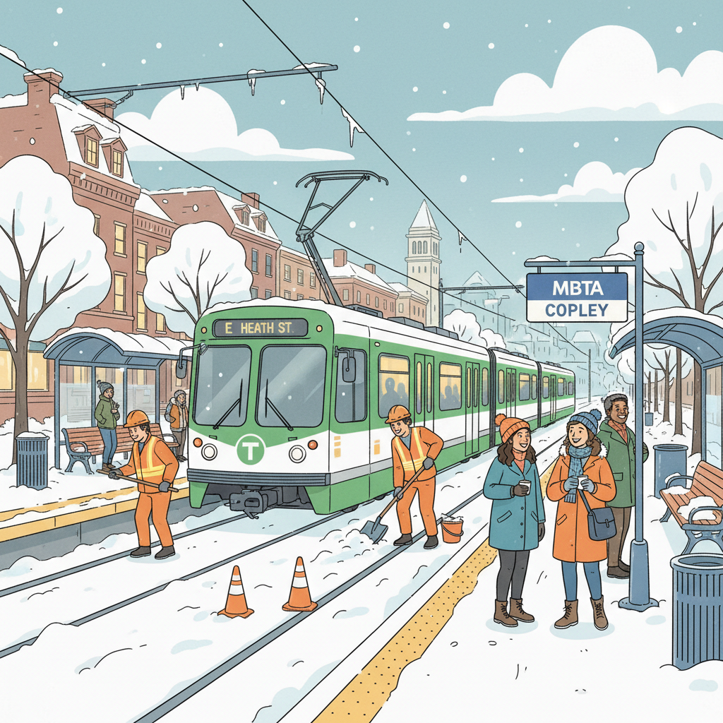 Boston MBTA Crews Work to Restore Storm-Hit Lines