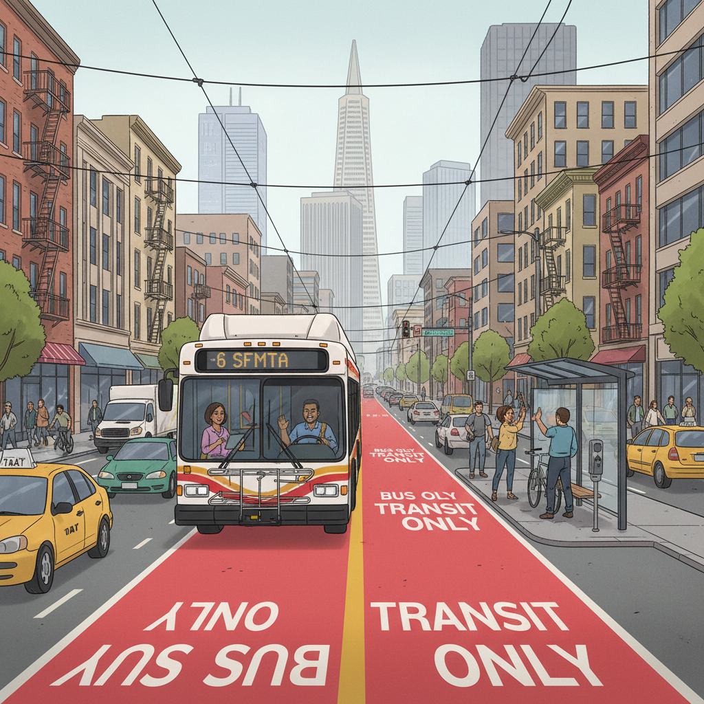 SF Cuts Geary Bus Times 20% With New Transit Lanes