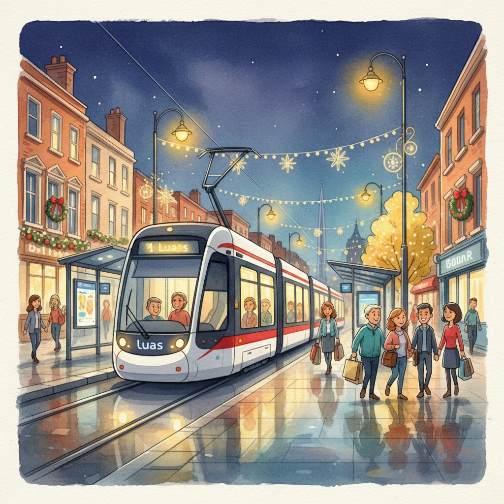Dublin Luas Adapts for Christmas — Plan Ahead