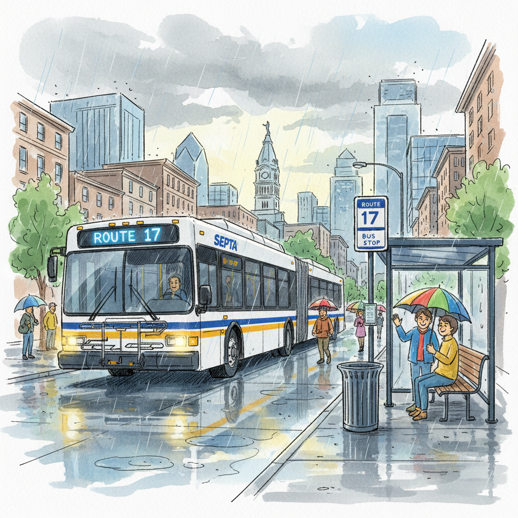 Philadelphia SEPTA Adapts to Rainy Father's Day