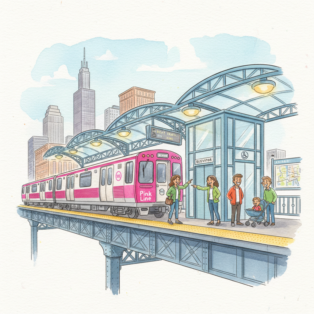 Chicago Pink Line Adapts as Elevator Repair Underway