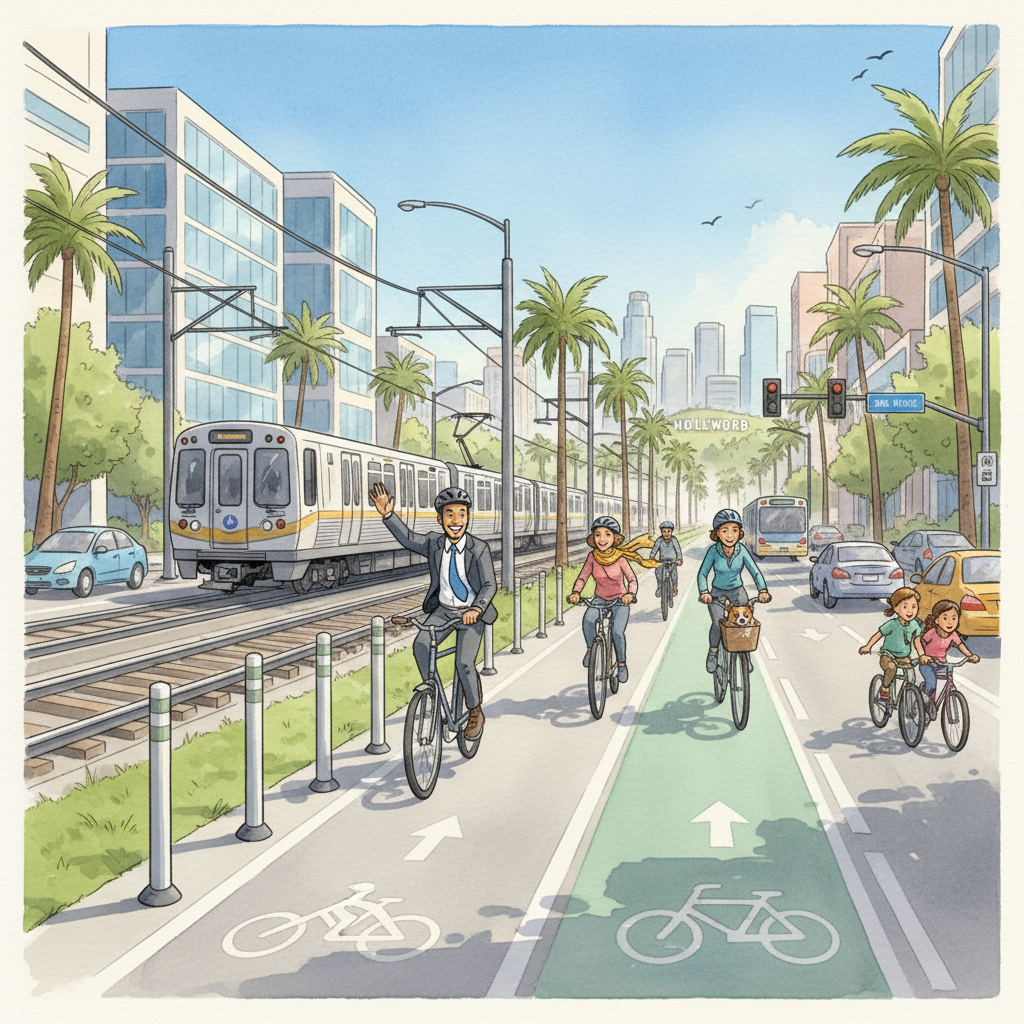 LA Metro's New Bike Path Trend Everyone's Copying