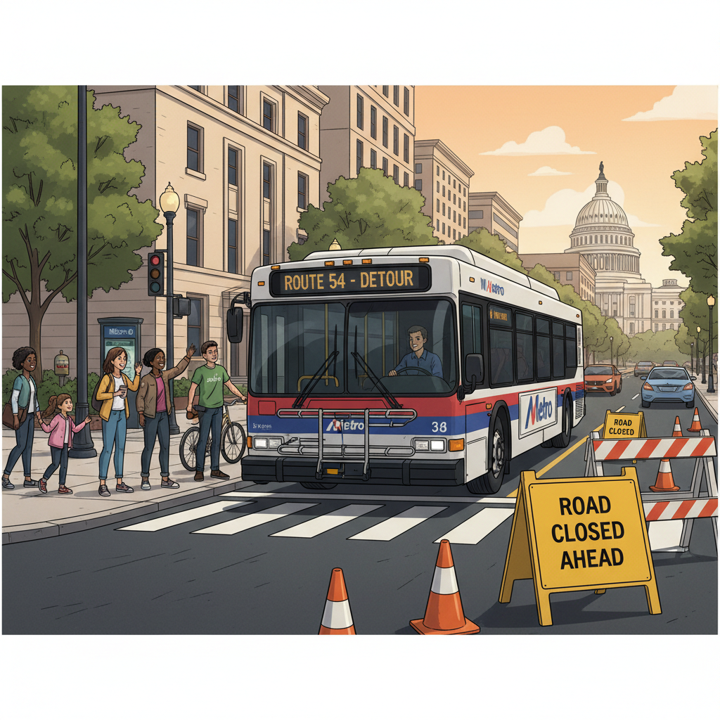 DC-Maryland-Virginia D40 Route Adapts for 7th Street Work