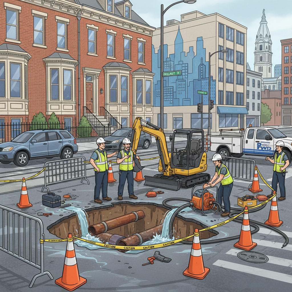 Philadelphia Water Mains Break — Crews Mobilize Fast