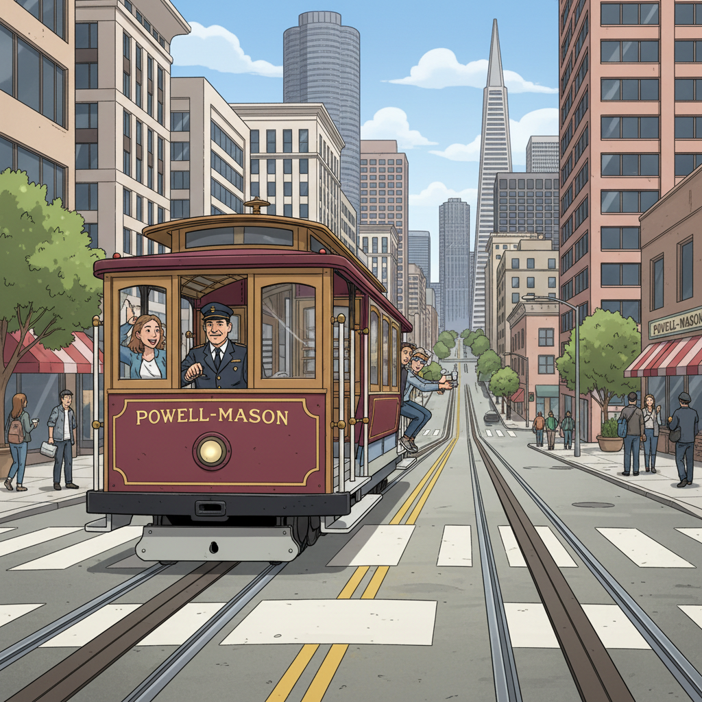 SF Cable Cars Adapt to Downtown Traffic Conditions