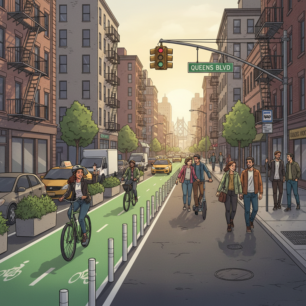 NYC Queens Bike Lane Sparks Debate on Street Safety