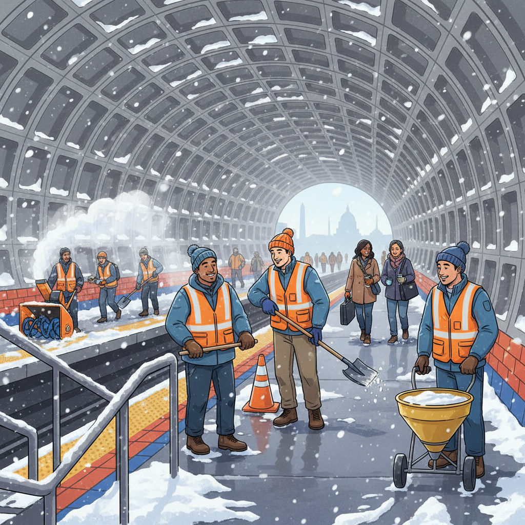 DC-Maryland-Virginia Metro Crews Clear Snow, Keep Riders Moving